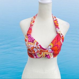 Target Orange Summer Paisley Floral Bikini Top